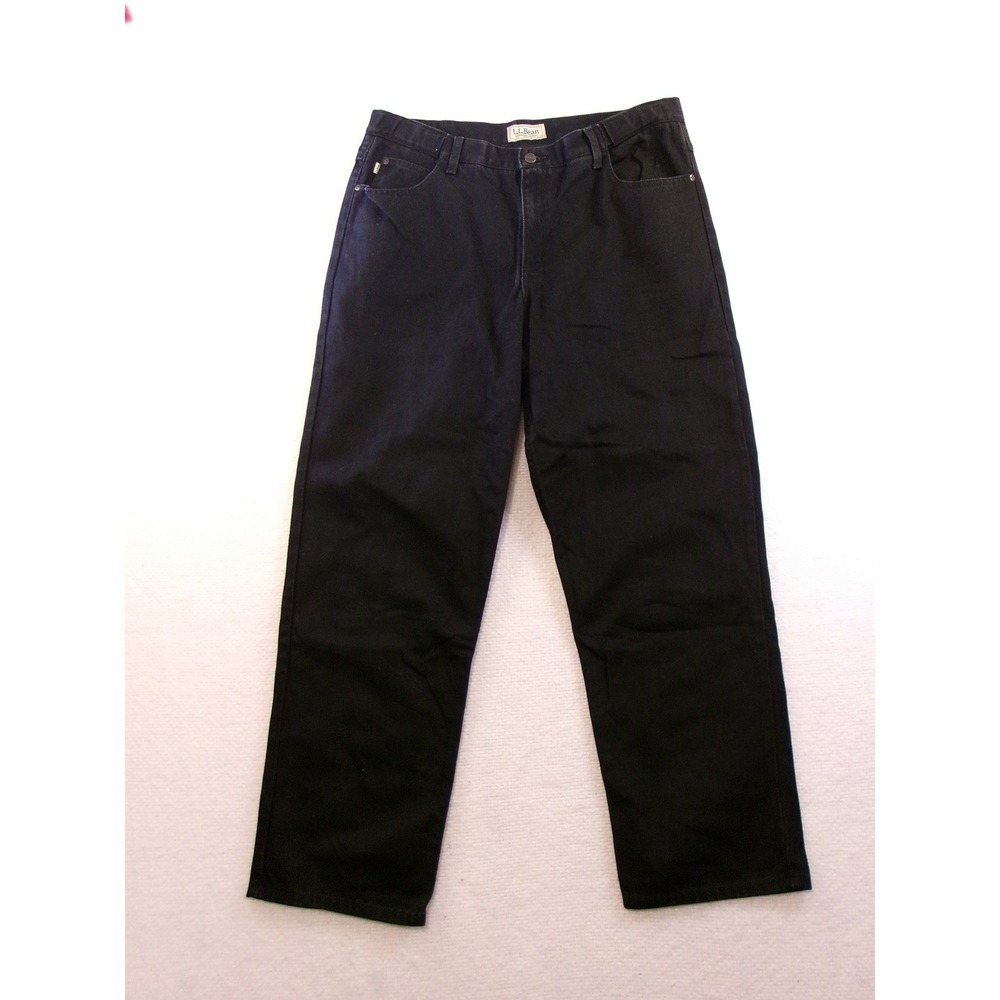 LL Bean‎ Comfort Waist Jeans Mens 37x30 Black Straight Leg Denim